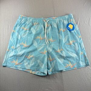 Sol Borne Volley Swim Shorts Mens XXL Green Floral Lined Trunks Hawaiian NEW NWT